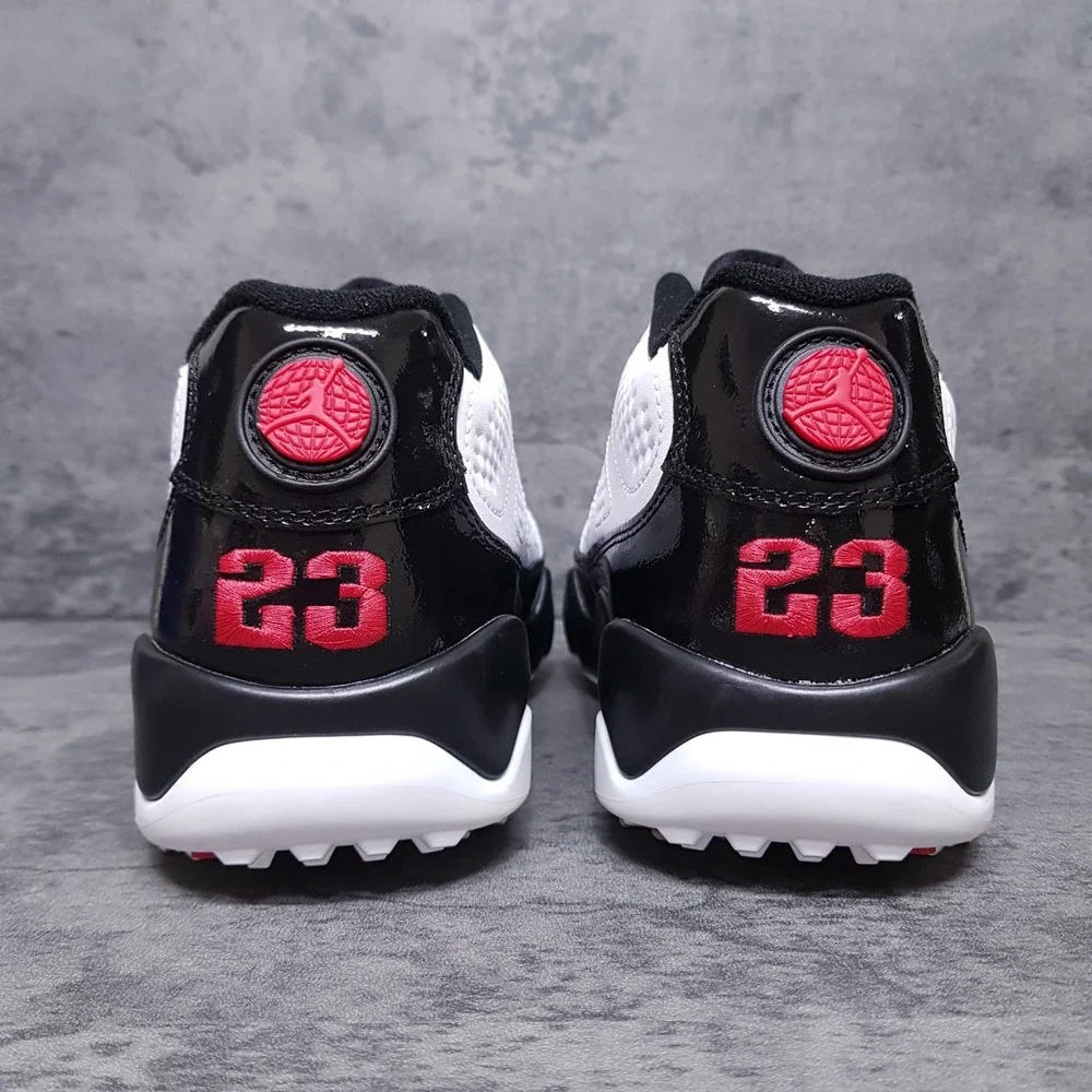 NIKE AIR JORDAN 9 Low‎ Golf Shoes Mens 9.5 White Black Red FJ5934-100 Nby
